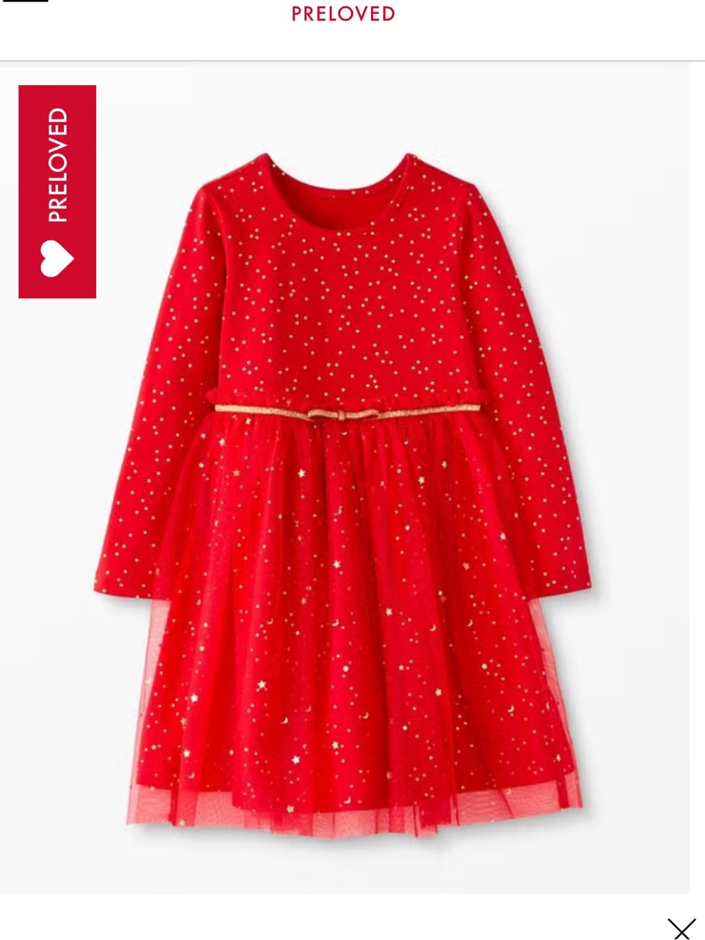 Hanna Andersson Red Sparkle Tulle Party Dress Size 4 EUC